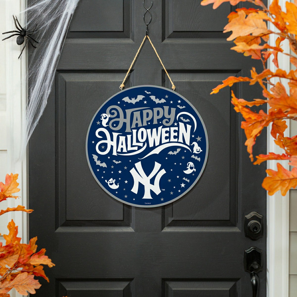 New York Yankees Halloween Round Door Décor with Hanging Rope, 18x18