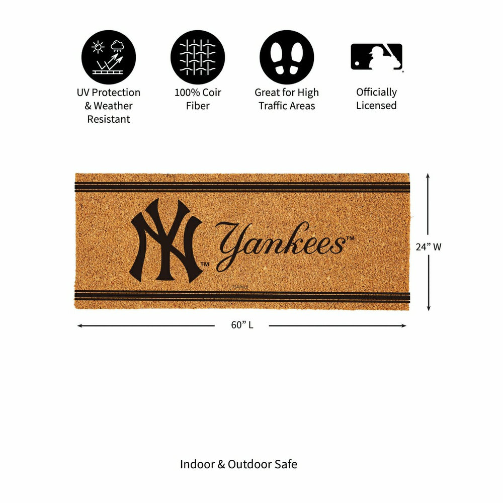 NY Yankees Extra Large One Color Coir Mat, 60"x24"