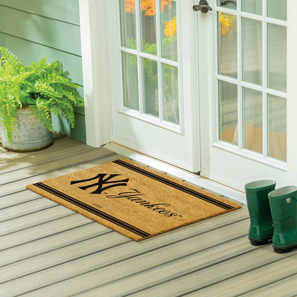 NY Yankees Large One Color Coir Mat, 36"x24"