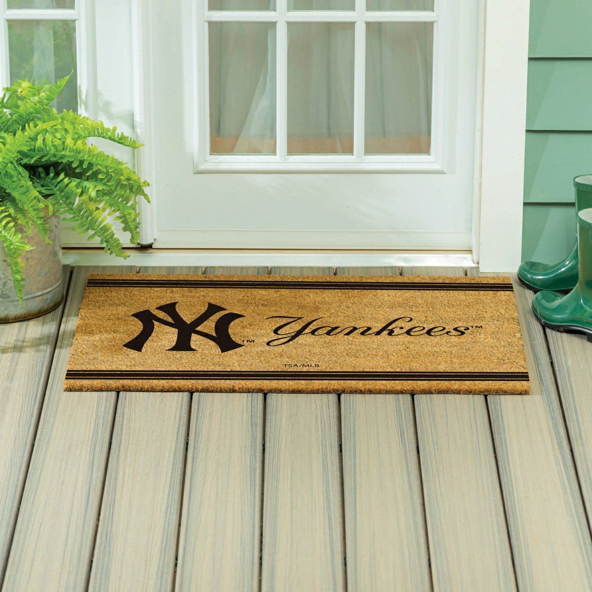 NY Yankees Large One Color Coir Mat, 36"x24"