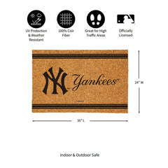 NY Yankees Large One Color Coir Mat, 36"x24"