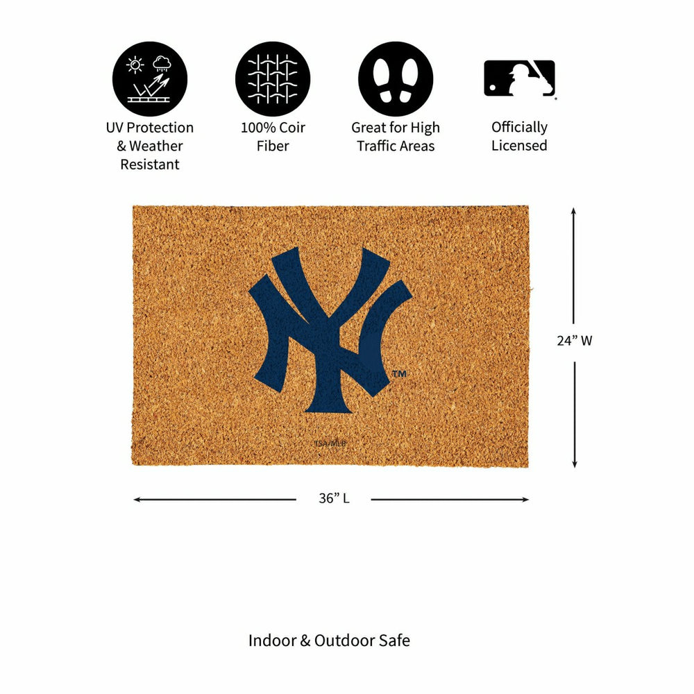 NY Yankees Large Full Color Coir Mat, 36"x24"