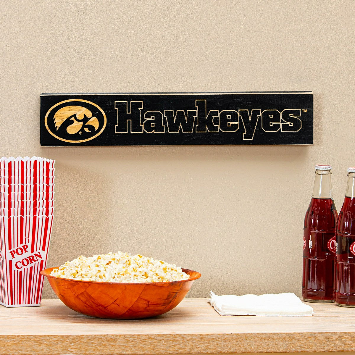 University of Iowa Engraved Wood Sign, 3.5" x 18"