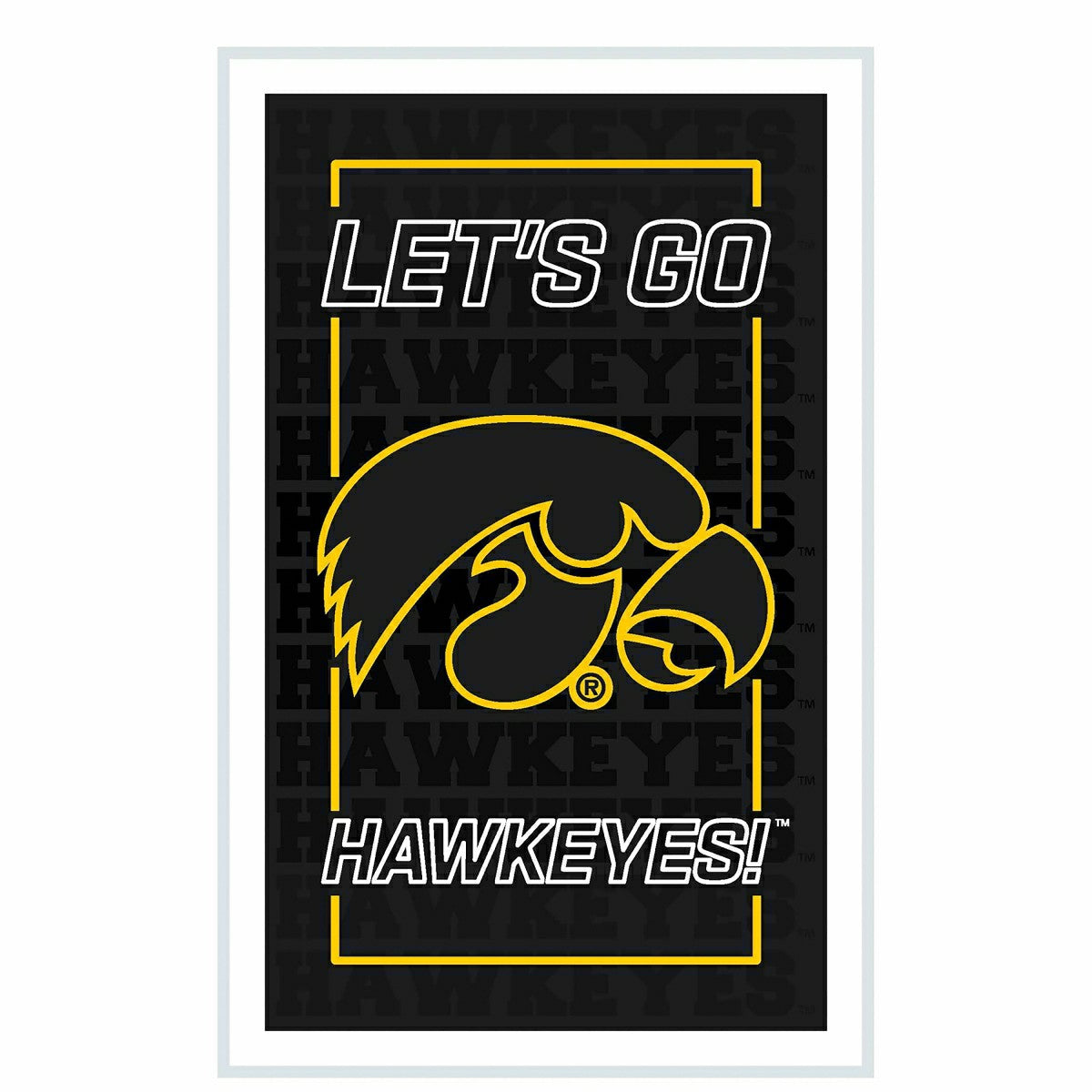 University of Iowa College Rectangle Neolite LED Decor