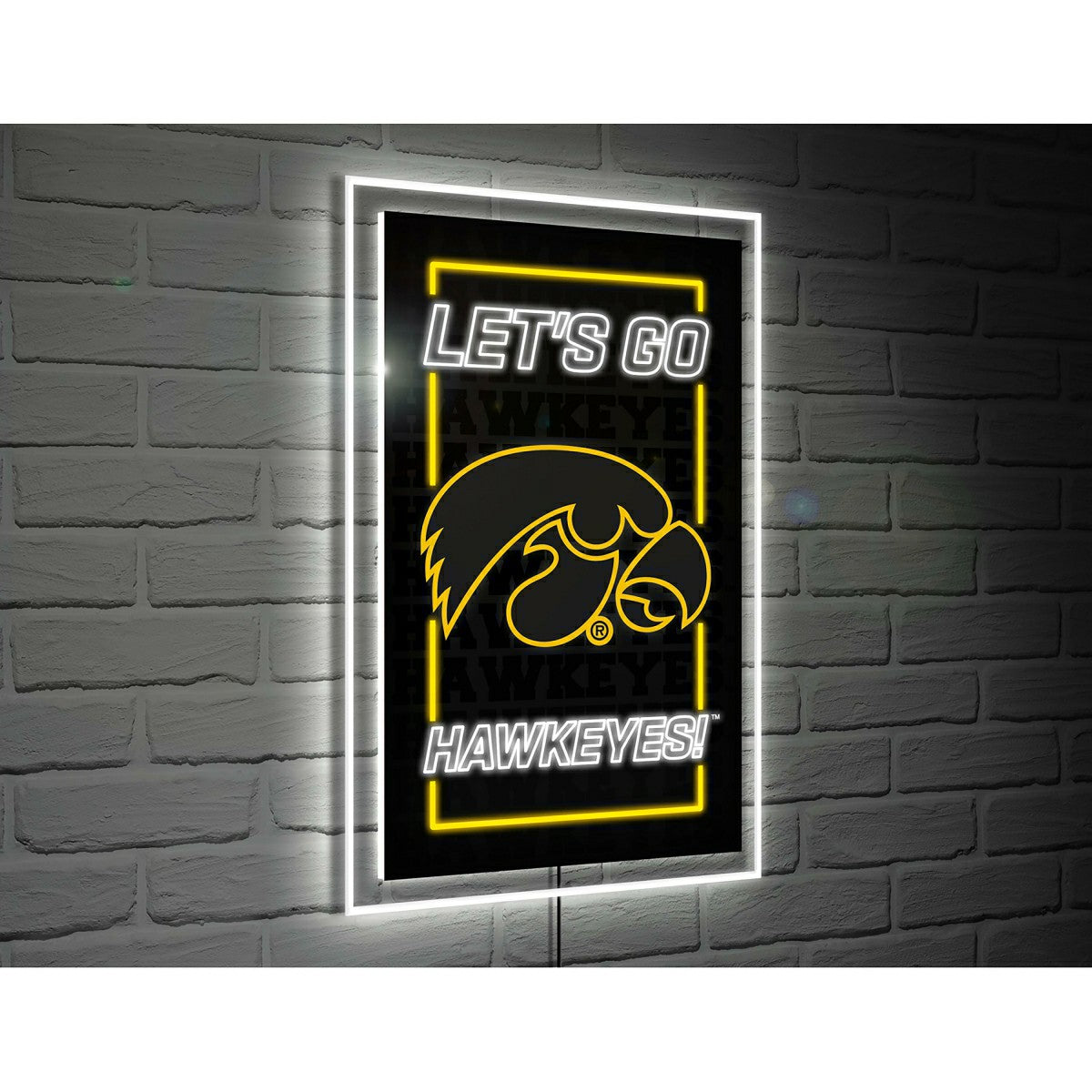University of Iowa College Rectangle Neolite LED Decor