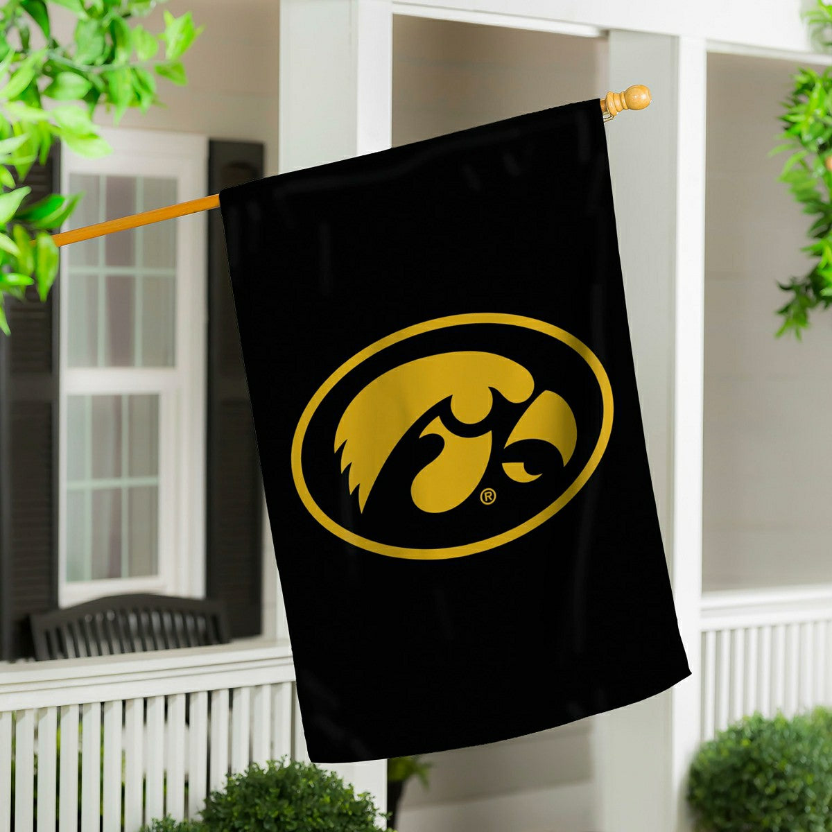 University of Iowa Applique House Flag