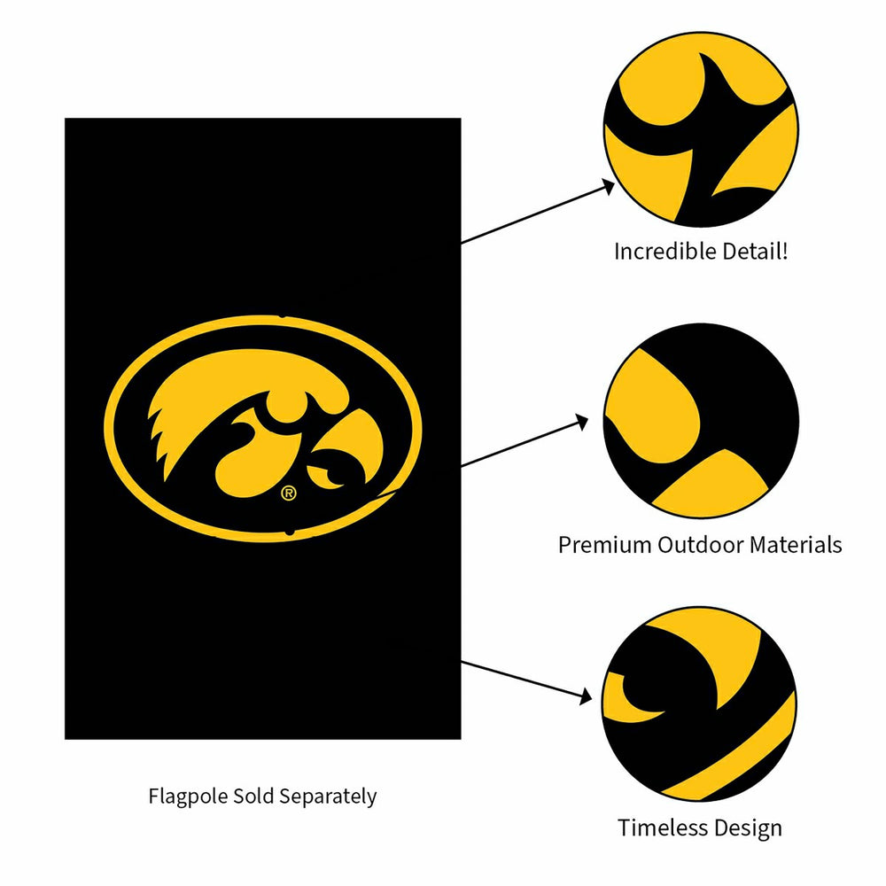 University of Iowa Applique House Flag