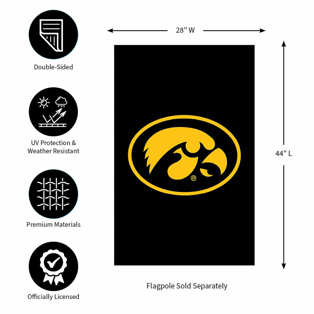 University of Iowa Applique House Flag