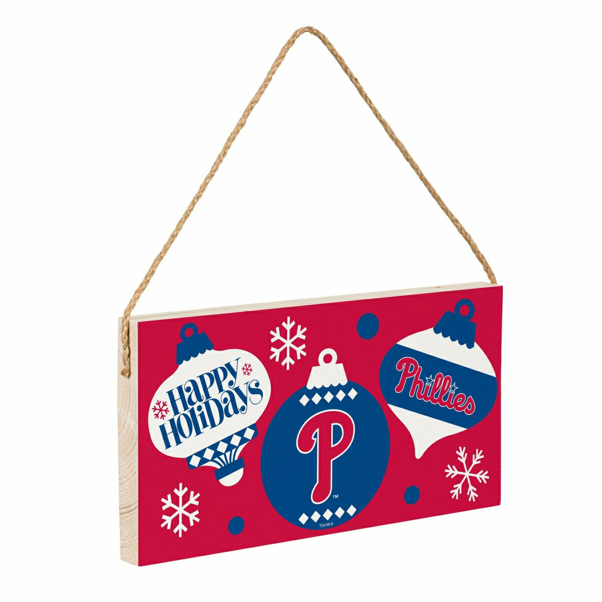 Philadelphia Phillies Holiday Wood Wall Sign, 6x11