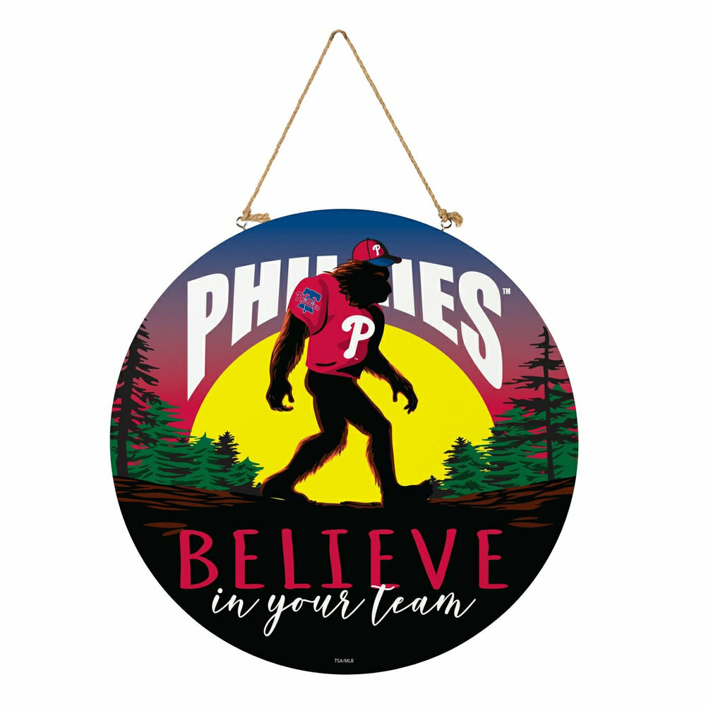 Philadelphia Phillies Bigfoot Round Door Décor with Hanging Rope, 18x1