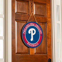 Philadelphia Phillies Round Door Décor with Hanging Rope, 18x18