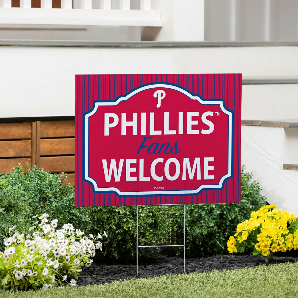 Philadelphia Phillies Coroplast Yard Sign, "Fans Welcome"