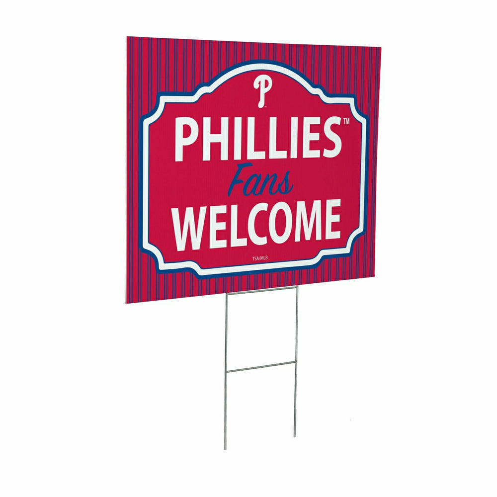 Philadelphia Phillies Coroplast Yard Sign, "Fans Welcome"