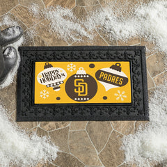 San Diego Padres Holiday Flocked Coir Sassafras Switch Mat, 22"x10"