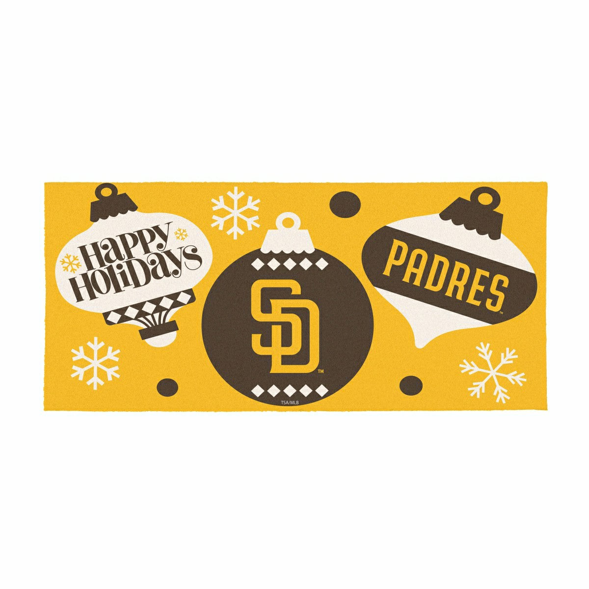 San Diego Padres Holiday Flocked Coir Sassafras Switch Mat, 22"x10"