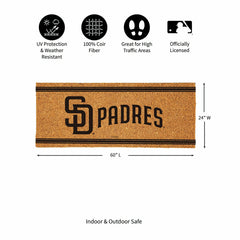 San Diego Padres Extra Large One Color Coir Mat, 60"x24"