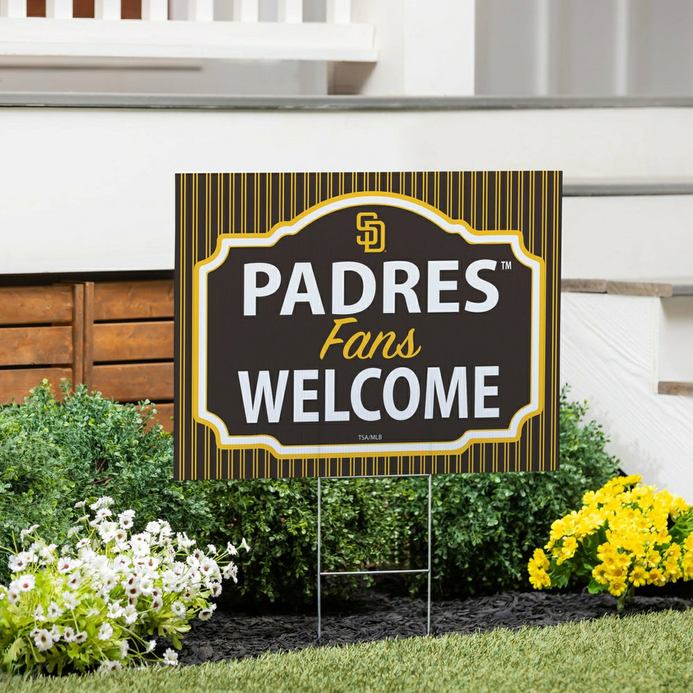 San Diego Padres Coroplast Yard Sign, "Fans Welcome"