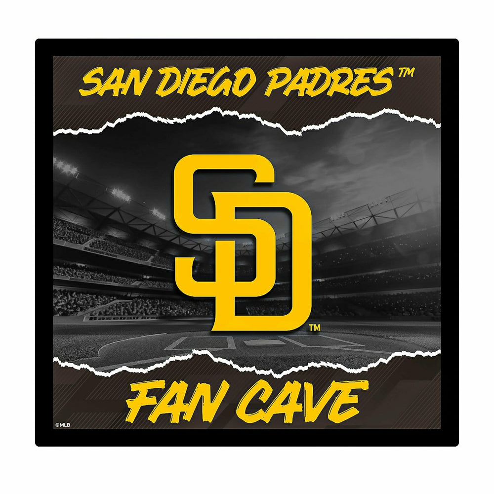 San Diego Padres 23"H x 23"L LED Wall Decor, Edgelite, Square