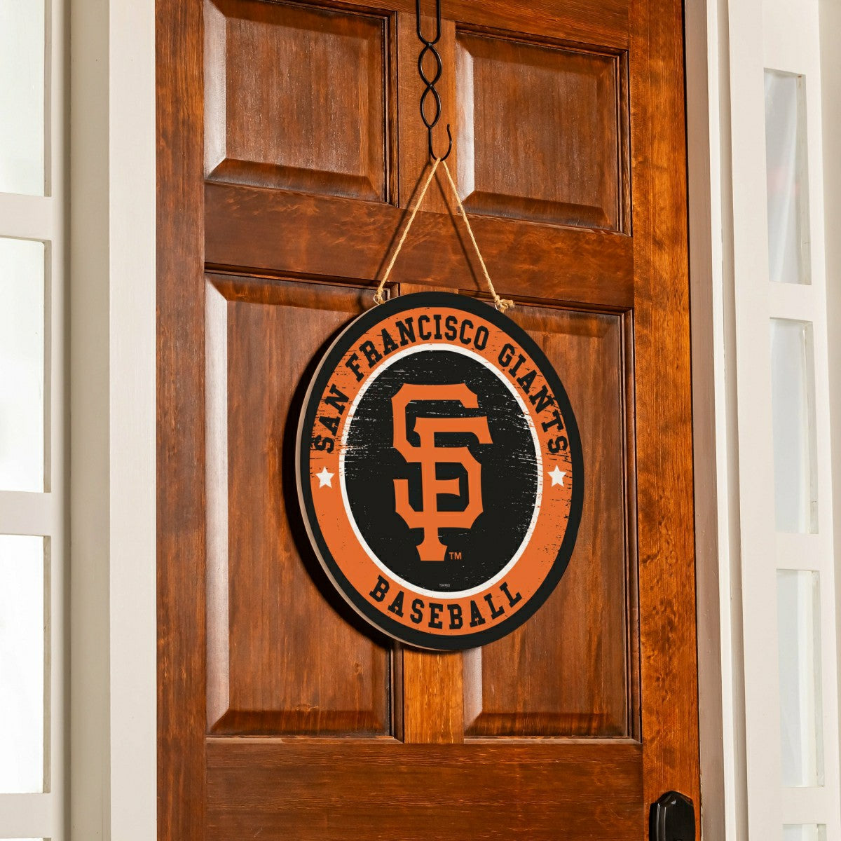 San Francisco Giants Round Door Décor with Hanging Rope, 18x18