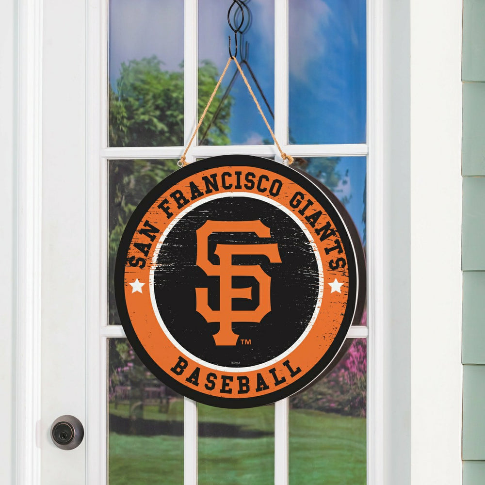 San Francisco Giants Round Door Décor with Hanging Rope, 18x18