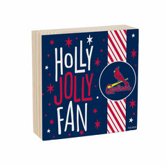 St Louis Cardinals Block, Holiday, 6x6