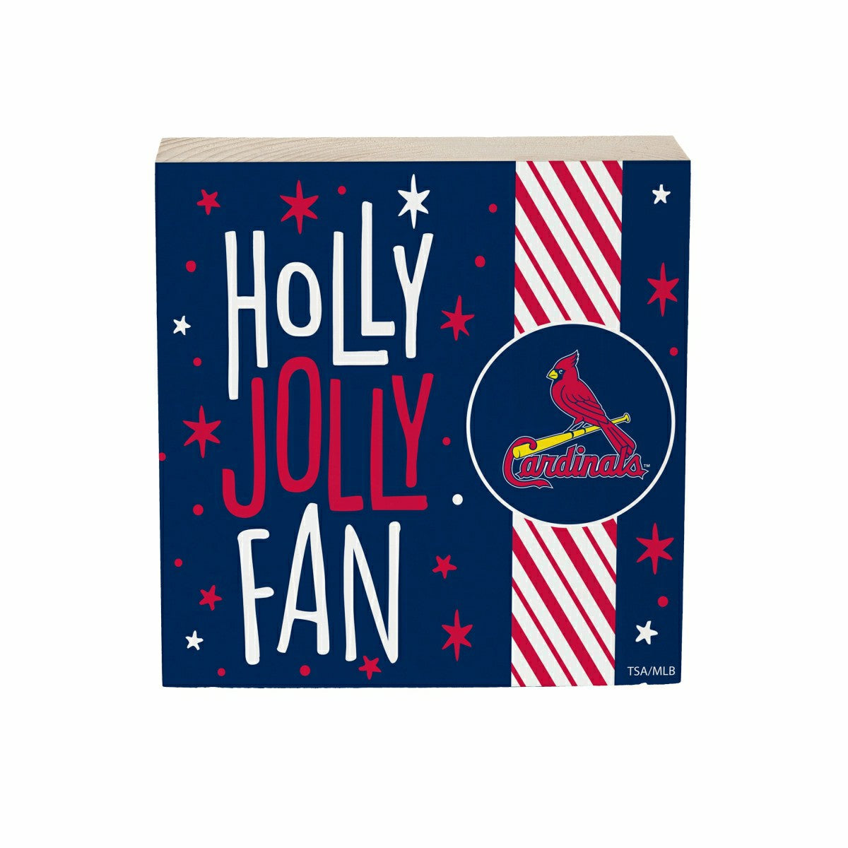 St Louis Cardinals Block, Holiday, 6x6