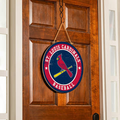 St Louis Cardinals Round Door Décor with Hanging Rope, 18x18