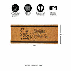 St Louis Cardinals Extra Large One Color Coir Mat, 60"x24"