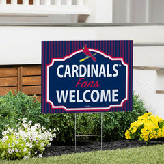 St Louis Cardinals Coroplast Yard Sign, "Fans Welcome"