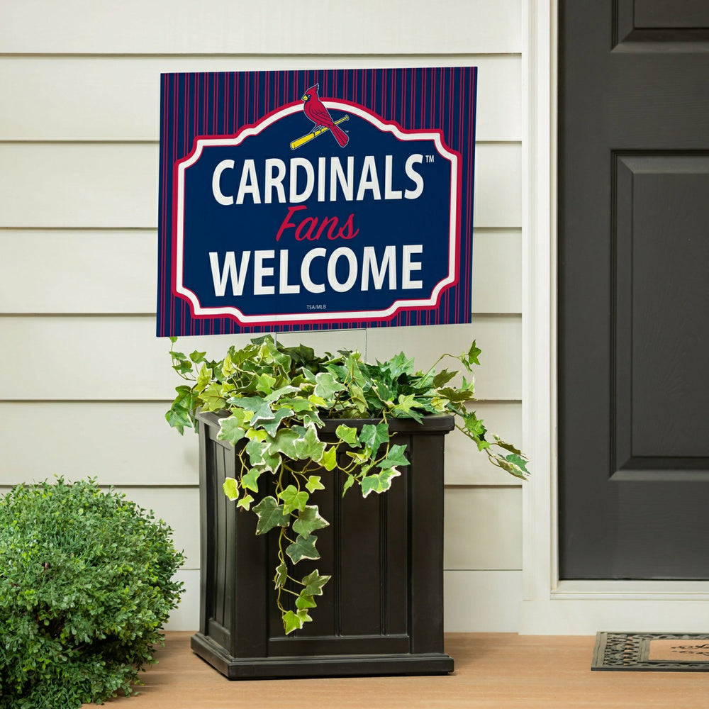 St Louis Cardinals Coroplast Yard Sign, "Fans Welcome"