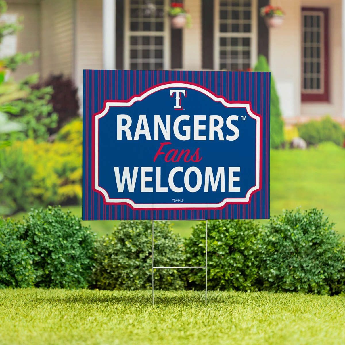 Texas Rangers Coroplast Yard Sign, "Fans Welcome"