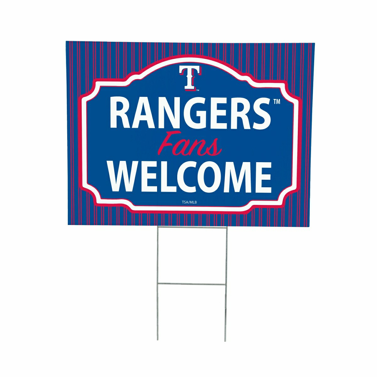 Texas Rangers Coroplast Yard Sign, "Fans Welcome"