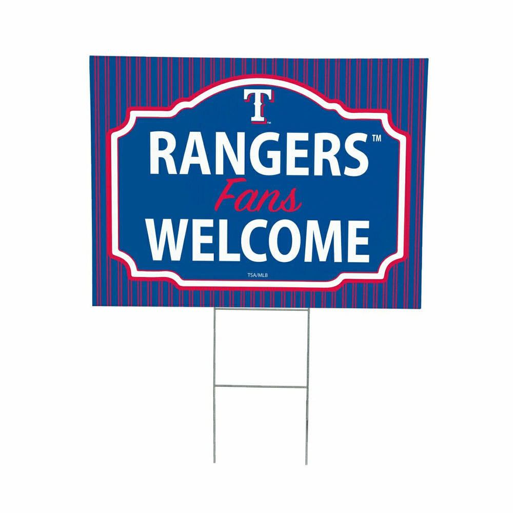 Texas Rangers Coroplast Yard Sign, "Fans Welcome"