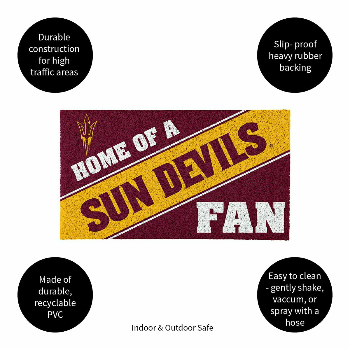 Arizona State University, PVC Mat COLOR, Home of a Fan