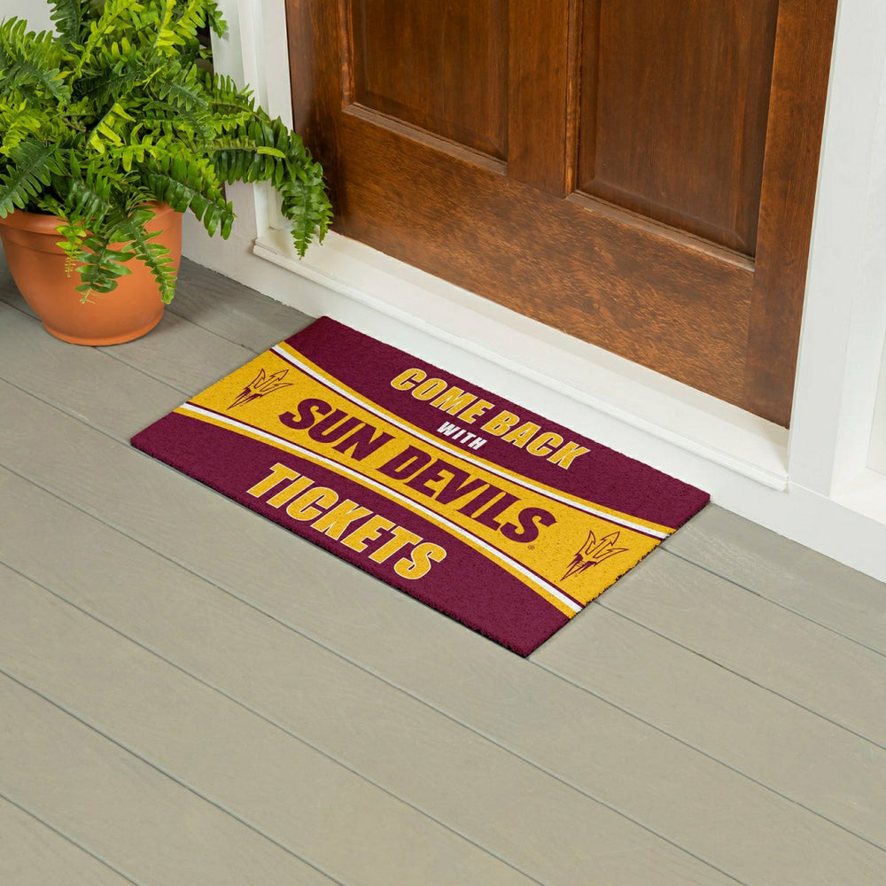 28" x 16" PVC Trapper Mat, Come Back with Tickets, Arizona State Unive