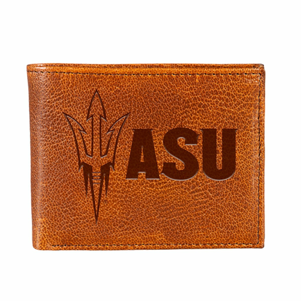 Arizona State University, Embossed 100% Genuine Tumbled Leather Passca