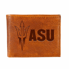 Arizona State University, Embossed 100% Genuine Tumbled Leather Passca