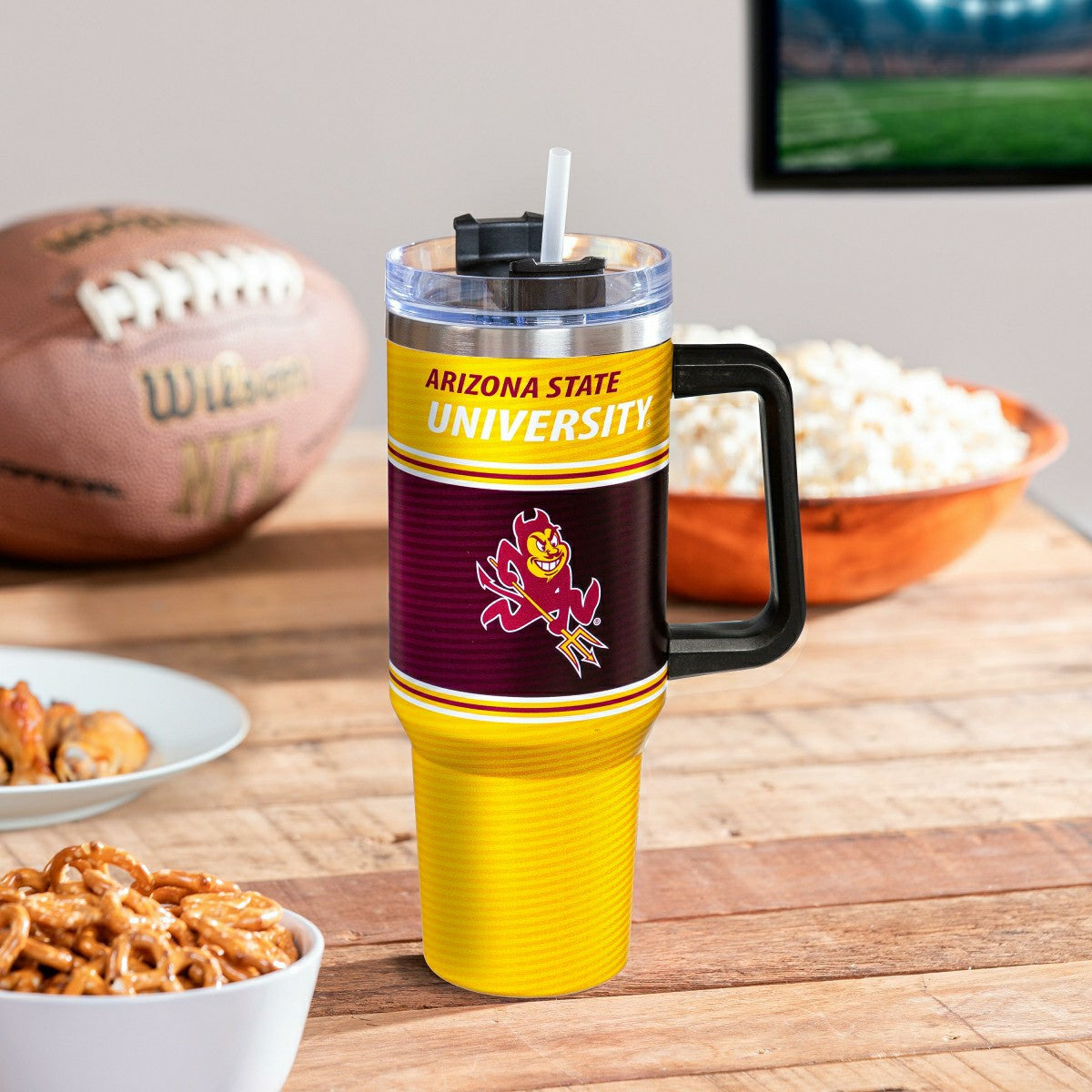40oz Stainless Steel Canyon Cup w/ Straw, Arizona State University