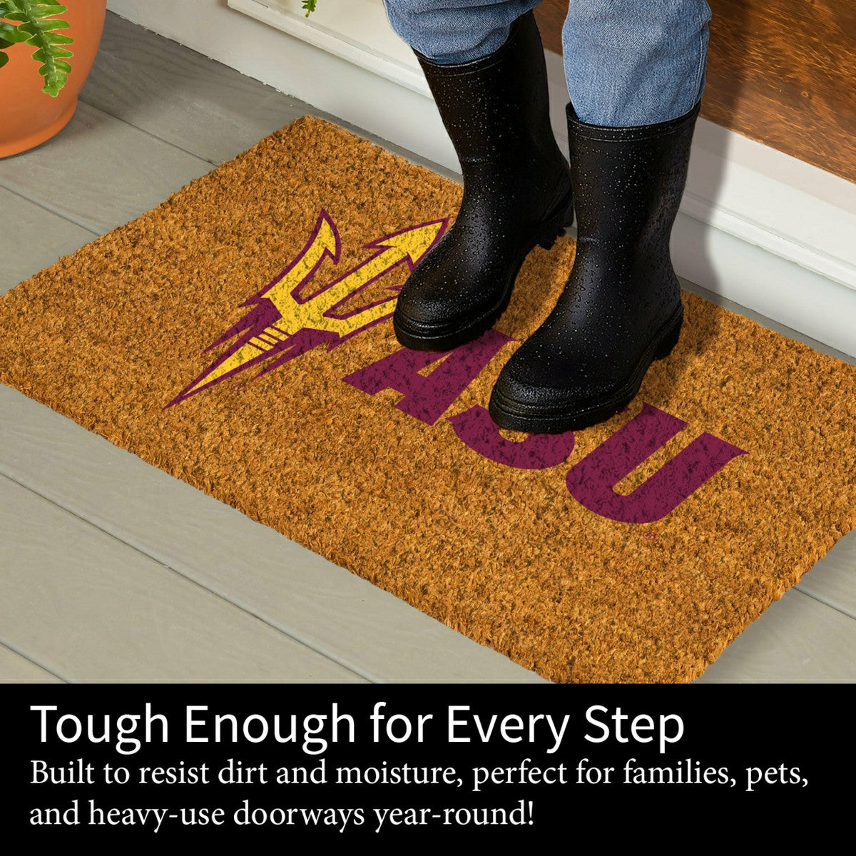 Coir Mat, 16"x28", Arizona State University
