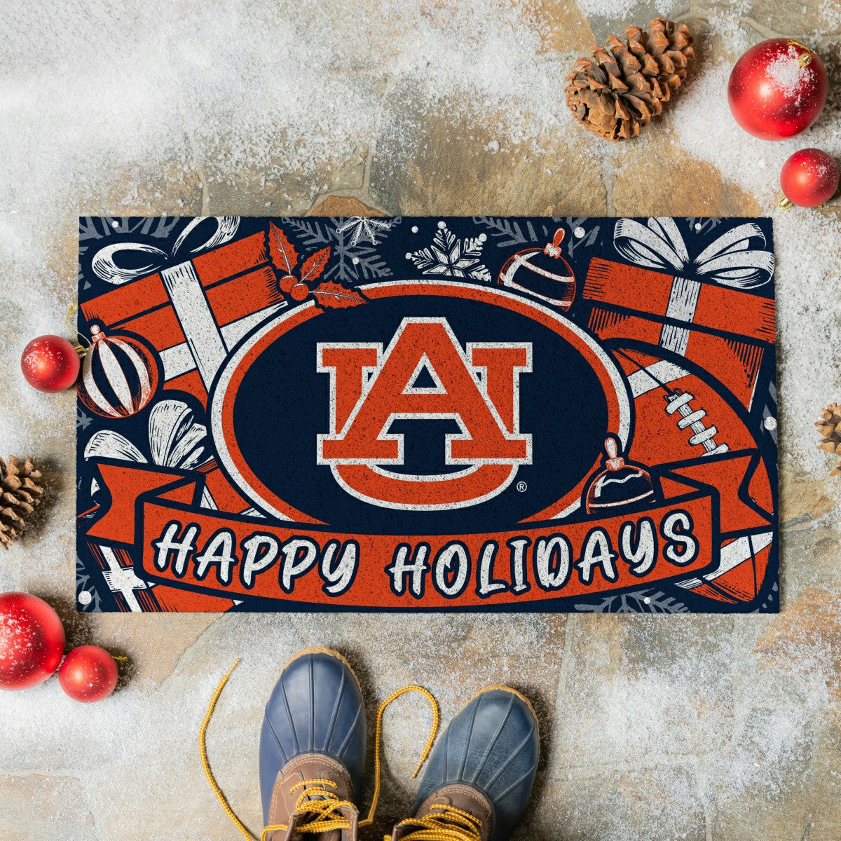 Auburn University Holiday PVC Mat, 28"x16"