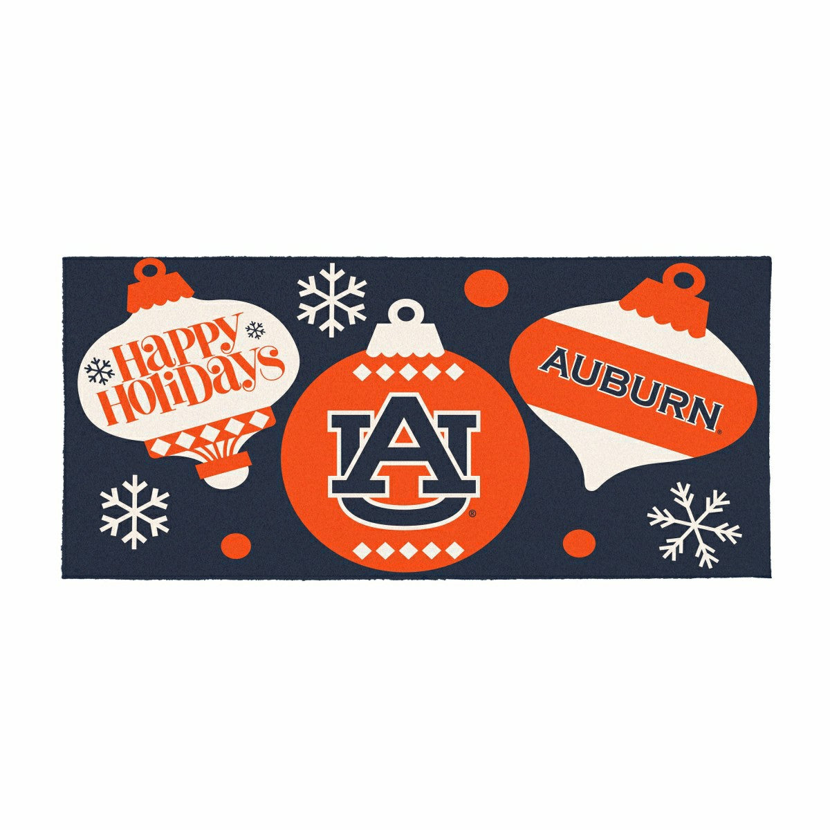 Auburn University Holiday Flocked Coir Sassafras Switch Mat, 22"x10"