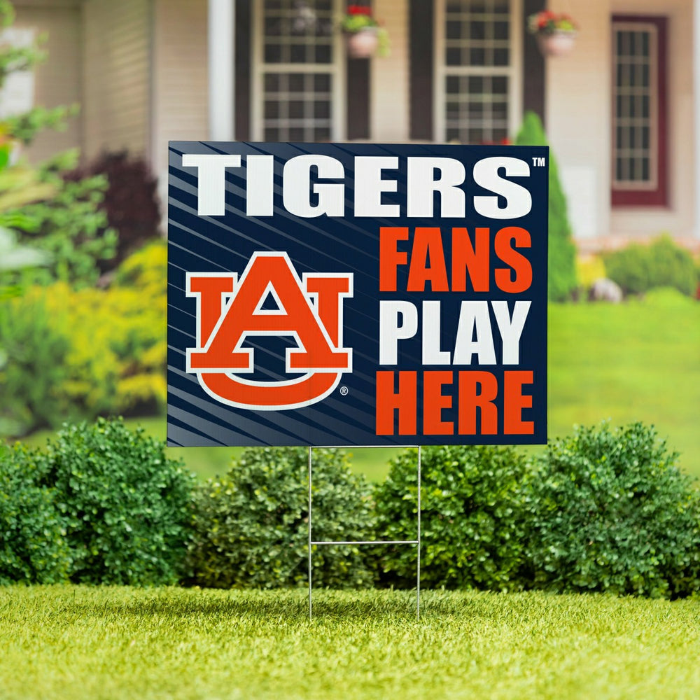 Auburn University Coroplast Yard Sign "Fans Play Here"