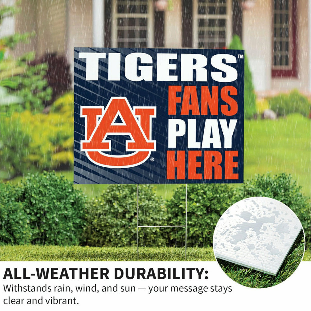 Auburn University Coroplast Yard Sign "Fans Play Here"