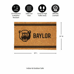 Baylor University Large One Color Coir Mat, 36"x24"