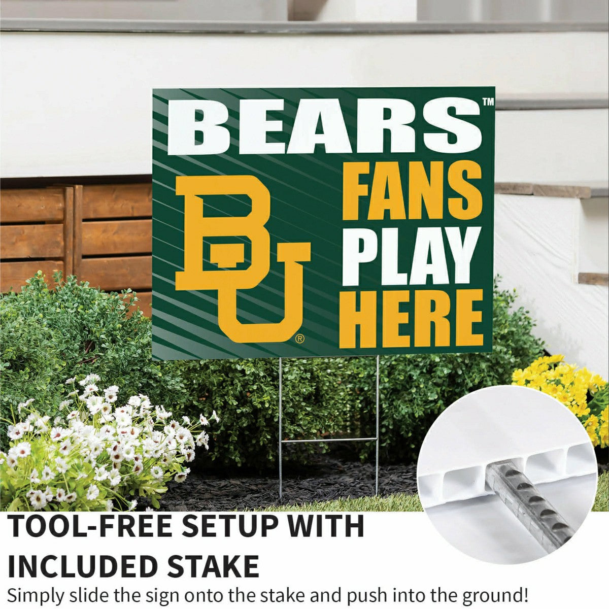 Baylor University Coroplast Yard Sign "Fans Play Here"