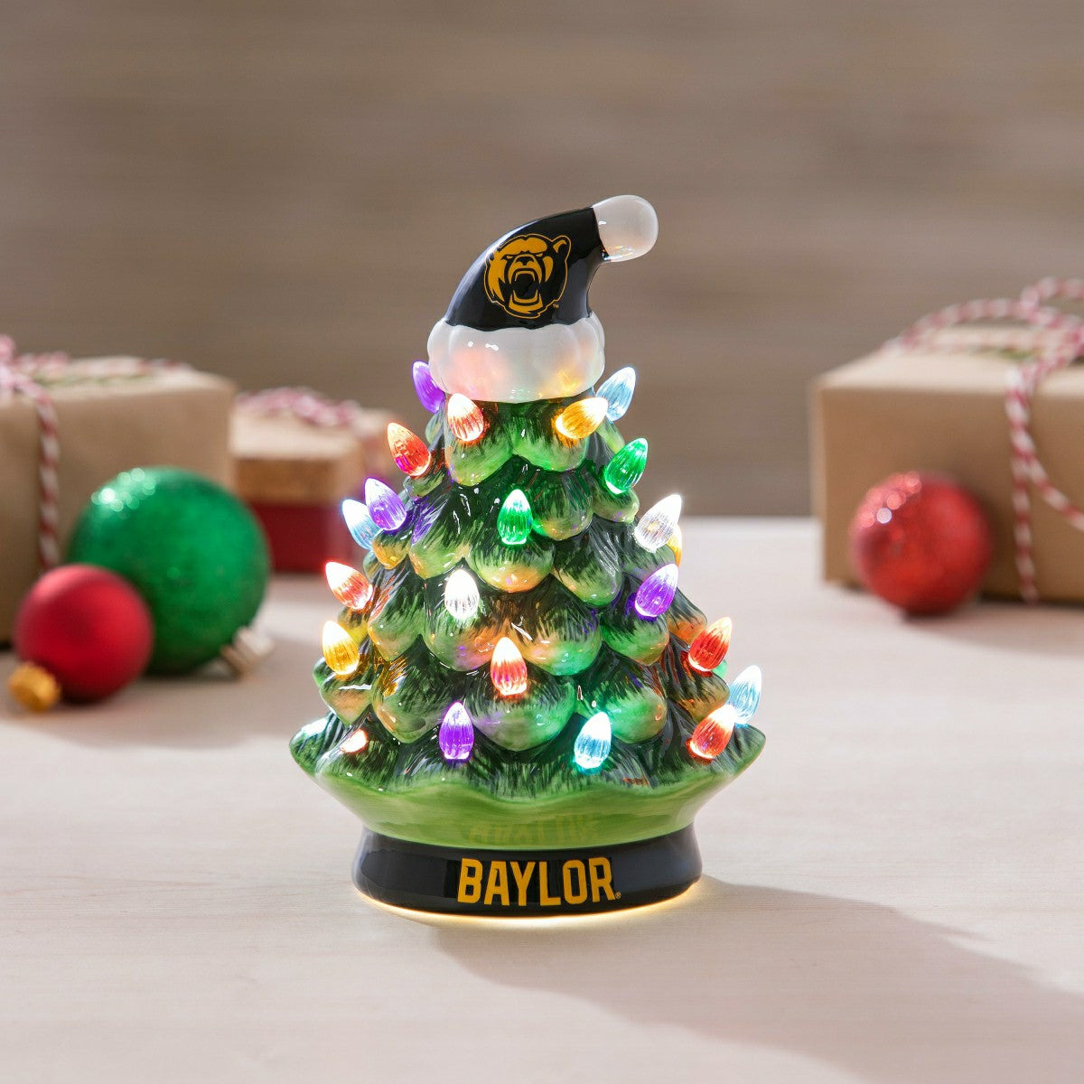 University of Baylor 8" LED Ceramic Christmas Tree