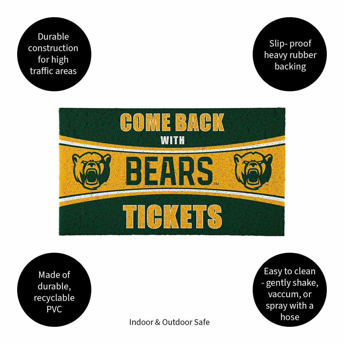 28" x 16" PVC Trapper Mat, Come Back with Tickets, Baylor University