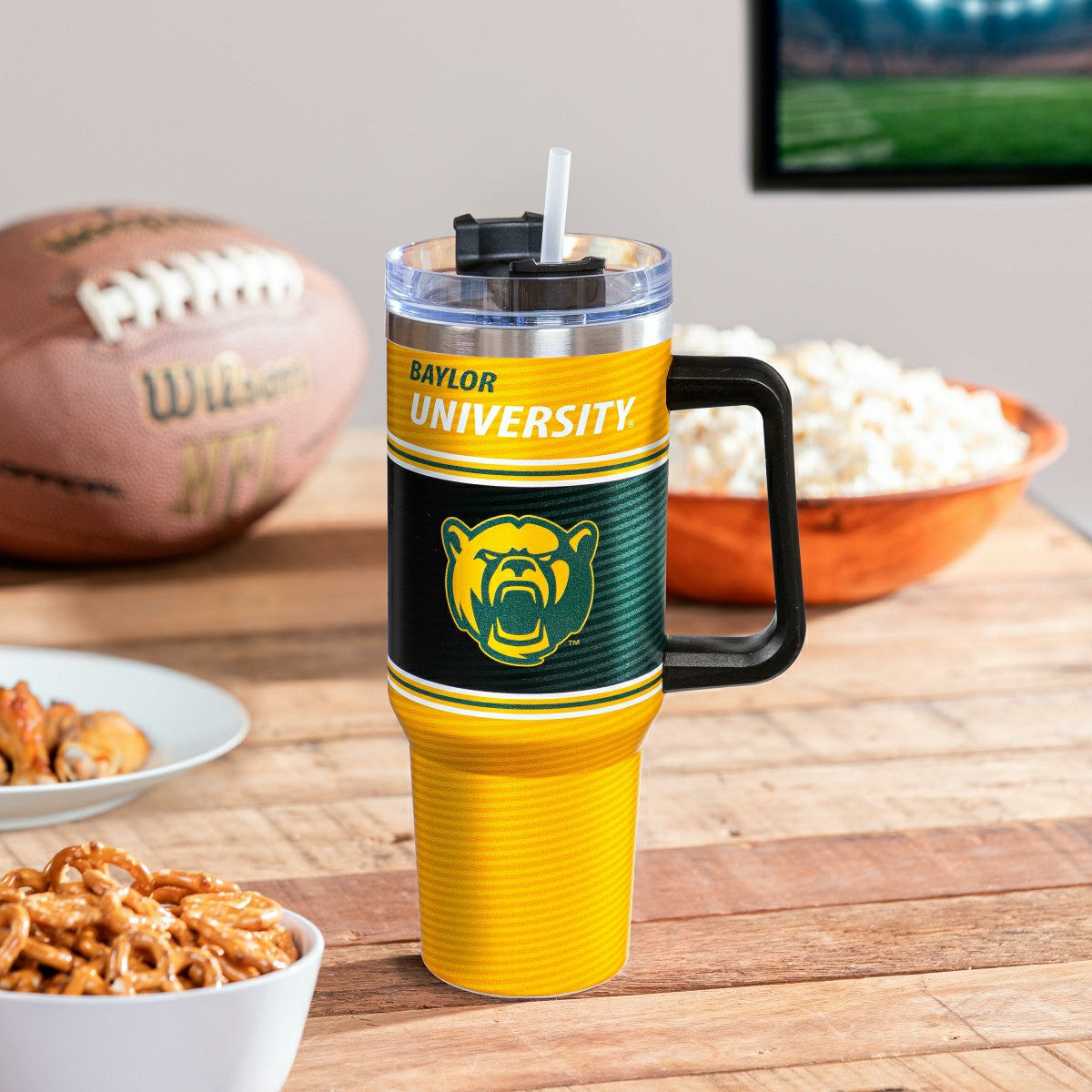 40oz Stainless Steel Canyon Cup w/ Straw, Baylor University