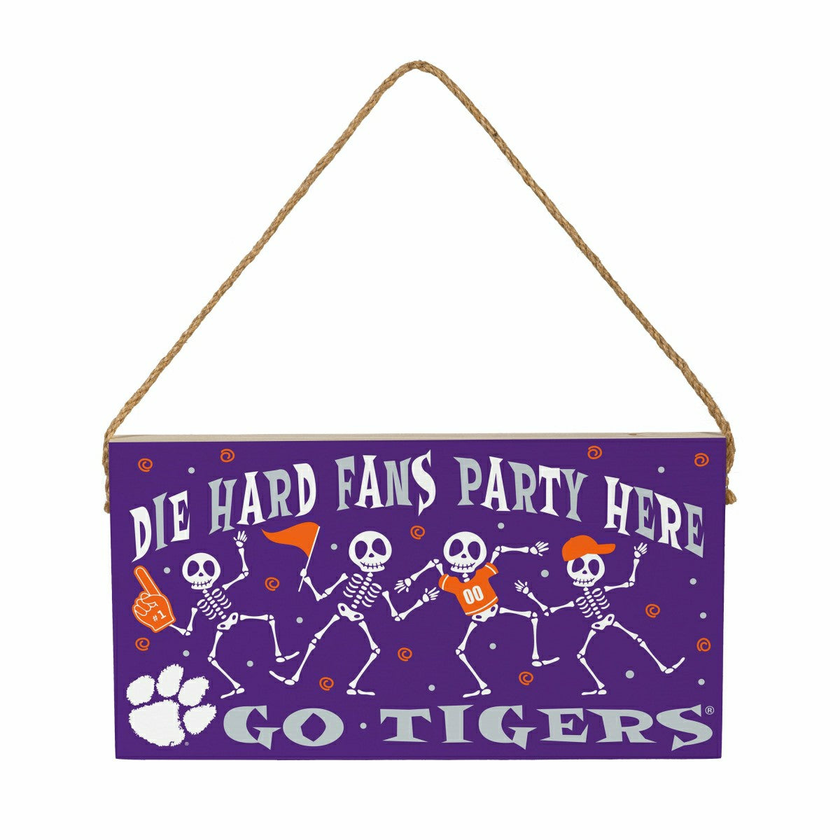 Clemson University Halloween Wood Wall Sign, 6x11