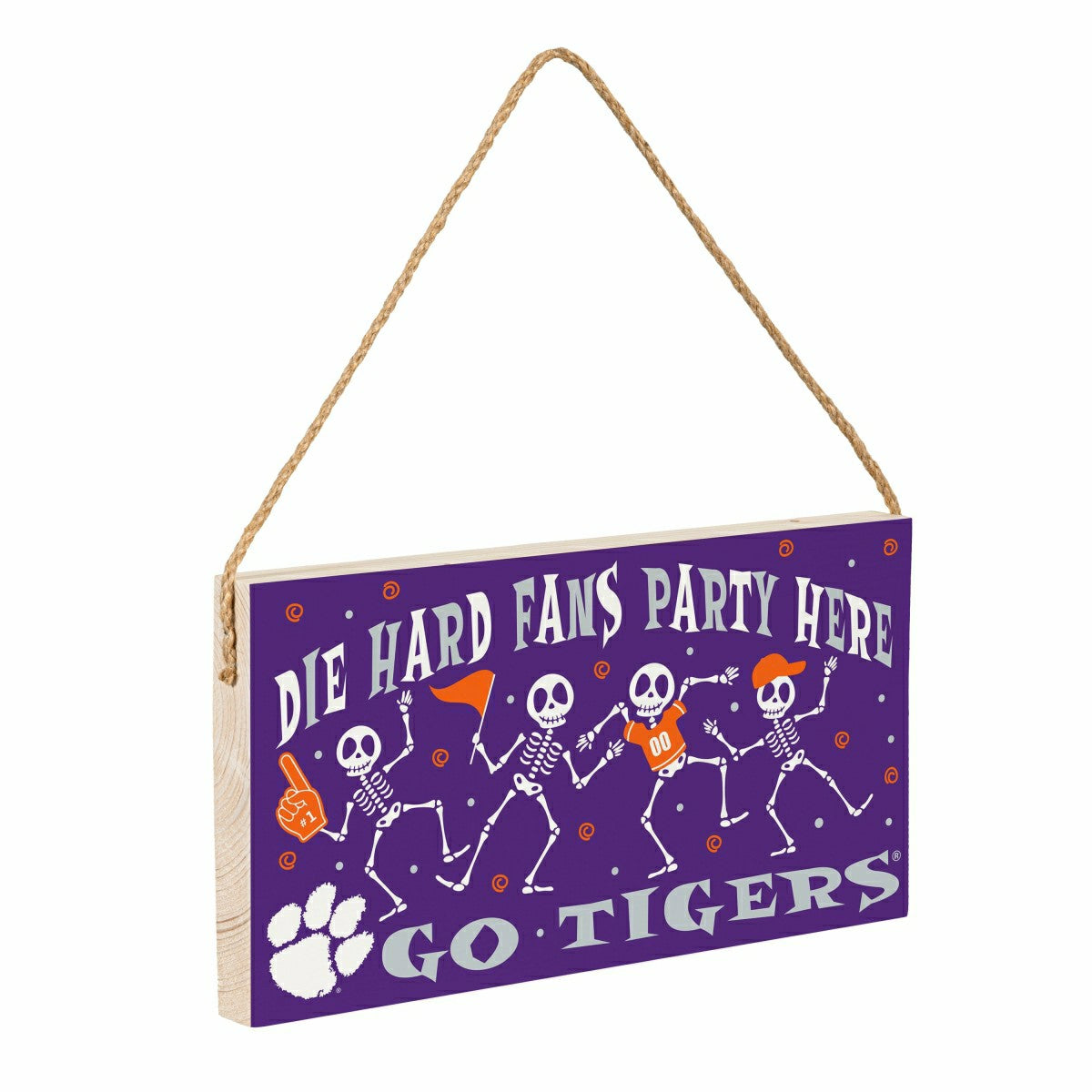Clemson University Halloween Wood Wall Sign, 6x11